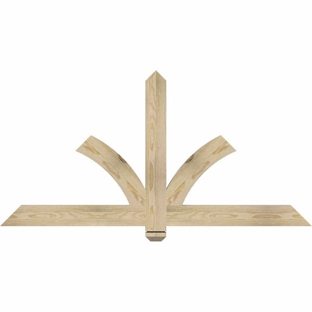 Ekena Millwork Redmond Rough Sawn Timber Gable Bracket, Douglas Fir, 60"W x 30"H x 2"D x 4"F, 12/12 Pitch GBW060X30X0204RED00RDF